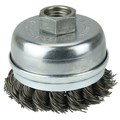 Weiler 2-3/4" Single Row Knot  Cup Brush, Banded.014" , 5/8"-11 UNC Nut 13300